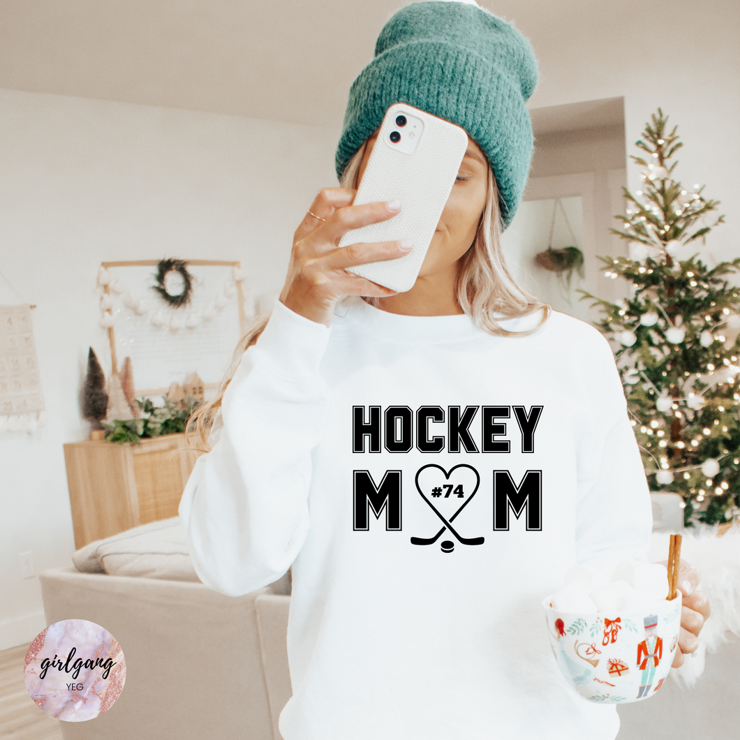 Hockey Mom Custom Number Long Sleeve