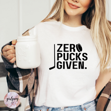 Load image into Gallery viewer, Zero Pucks Given. T-Shirt
