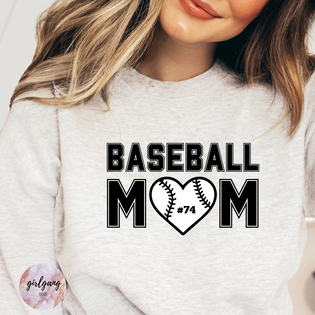 Baseball Mom Customizable Crewneck