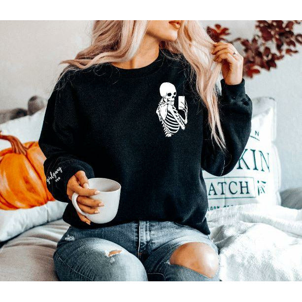 But First, SELFIE Skeleton Crewneck